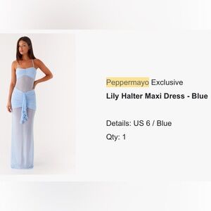Peppermayo Light Blue Halter Maxi Dress